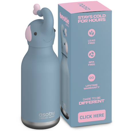 Gourde isotherme bestie eléphant (460 ml) Violet, rose 5 - vertbaudet enfant 