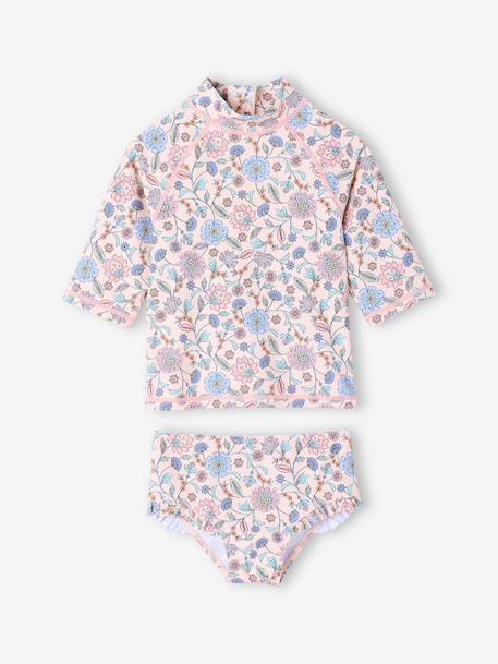 Maillot 2 pièces bain fille anti UV rose nude 2 - vertbaudet enfant 