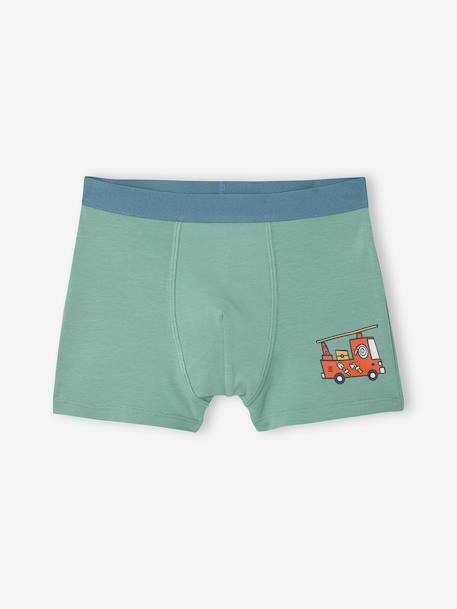 Lot 5 boxers garçon circuit écru 2 - vertbaudet enfant 