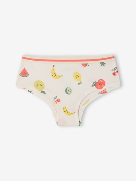 Lot 5 shorties fruits écru 2 - vertbaudet enfant 