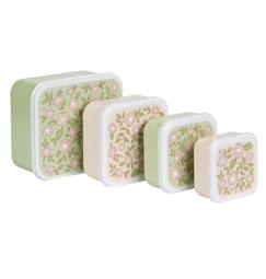 Puériculture-Lot de 4 boîtes à goûter fleurs