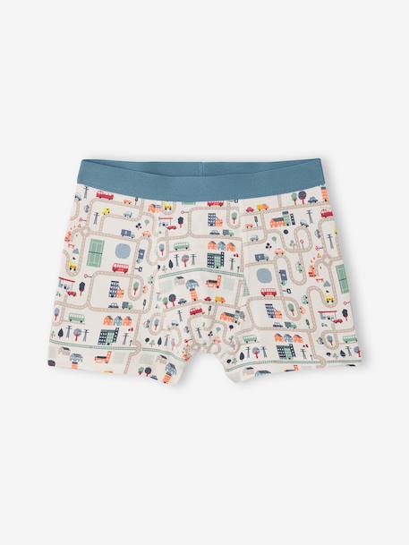 Lot 5 boxers garçon circuit écru 6 - vertbaudet enfant 