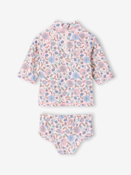 Maillot 2 pièces bain fille anti UV rose nude 3 - vertbaudet enfant 