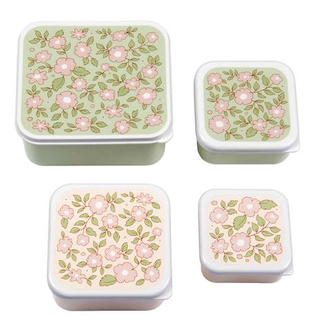 Lot de 4 boîtes à goûter fleurs Vert, rose, blanc 2 - vertbaudet enfant 