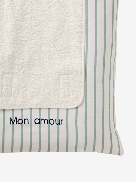 Housse matelas à langer personnalisable beige imprimé+écru / vert feuille+multicolore+vert sauge 19 - vertbaudet enfant 