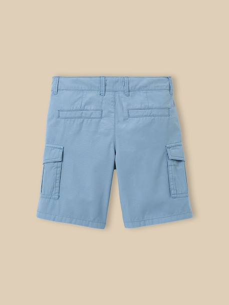 Bermuda cargo garçon Bleu+Tilleul 2 - vertbaudet enfant 
