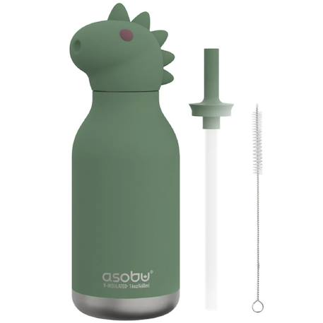 Gourde isotherme bestie dinosaure (460 ml) Vert, noir 2 - vertbaudet enfant 