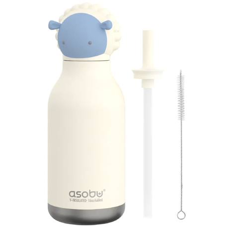 Gourde isotherme bestie mouton blanc (460 ml) Blanc, bleu 2 - vertbaudet enfant 
