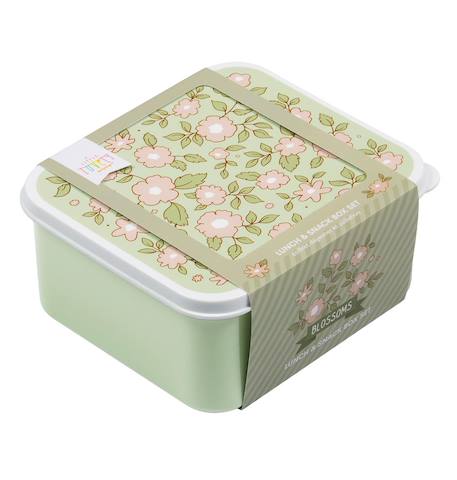 Lot de 4 boîtes à goûter fleurs Vert, rose, blanc 4 - vertbaudet enfant 