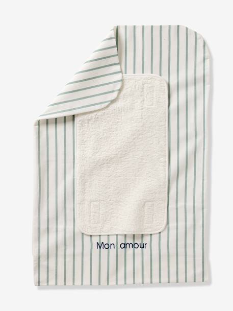 Housse matelas à langer personnalisable beige imprimé+écru / vert feuille+multicolore+vert sauge 16 - vertbaudet enfant 