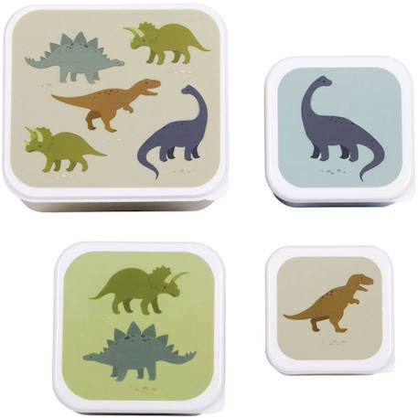 Lot de 4 boîtes à goûter dinosaure Vert, bleu 2 - vertbaudet enfant 