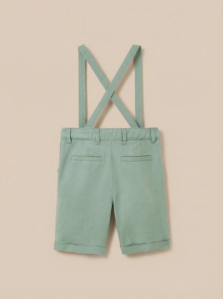 Bermuda lin/coton garçon - collection fêtes et mariages Celadon clair 2 - vertbaudet enfant 