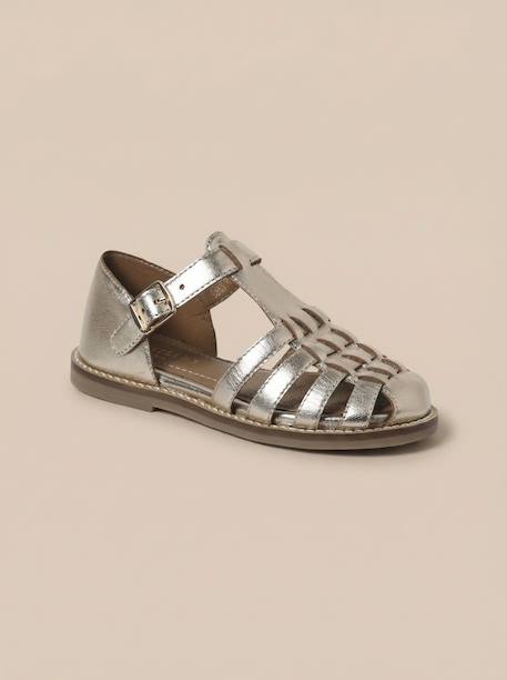 Sandales en cuir irisé fille Dore 5 - vertbaudet enfant 