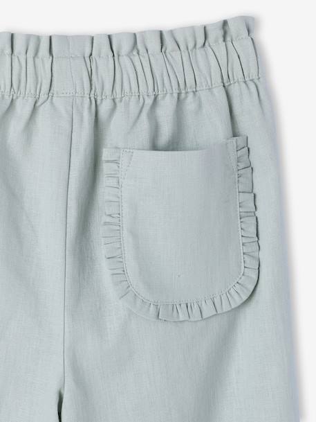 Pantacourt fille large volants vert sauge 3 - vertbaudet enfant 