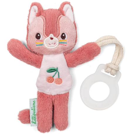 Doudou attache sucette jack mini ami de la nuit Blanc, rose, jaune+Orange, rouge, blanc+Rose, blanc 6 - vertbaudet enfant 