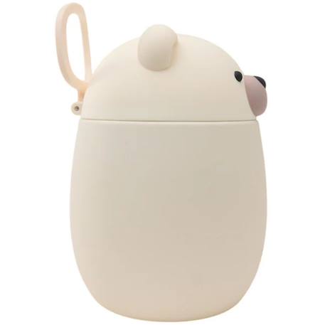 Boîte repas isotherme bestie ours blanc (600 ml) Ecru, noir 2 - vertbaudet enfant 