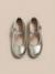 Babies en cuir irisé fille Blanc casse+Dore 9 - vertbaudet enfant 