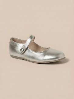 Chaussures-Babies en cuir irisé