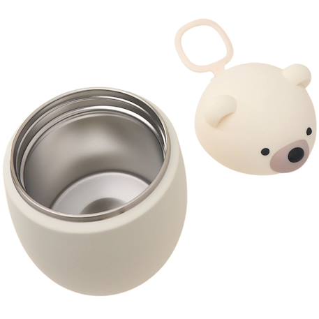 Boîte repas isotherme bestie ours blanc (600 ml) Ecru, noir 5 - vertbaudet enfant 