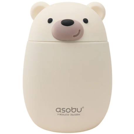 Boîte repas isotherme bestie ours blanc (600 ml) Ecru, noir 1 - vertbaudet enfant 