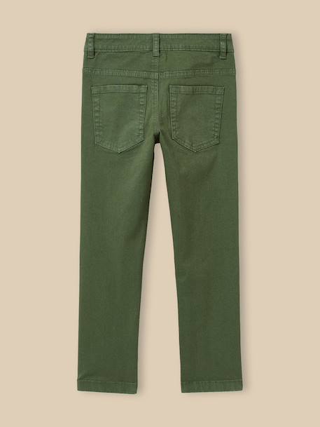 Pantalon 5 poches garçon Denim bleu+Kaki+Marine clair+Toffee 4 - vertbaudet enfant 
