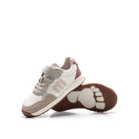 Sneakers filles synthétique lacets- fermeture adhésive barefoot Rose sable+White 10 - vertbaudet enfant 