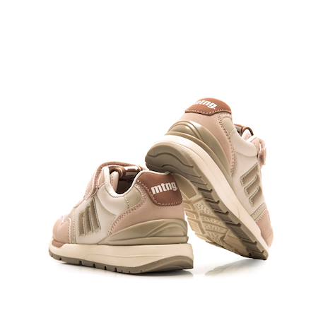 Sneakers filles textile lacets- fermeture adhésive Beige clair+Pink 8 - vertbaudet enfant 