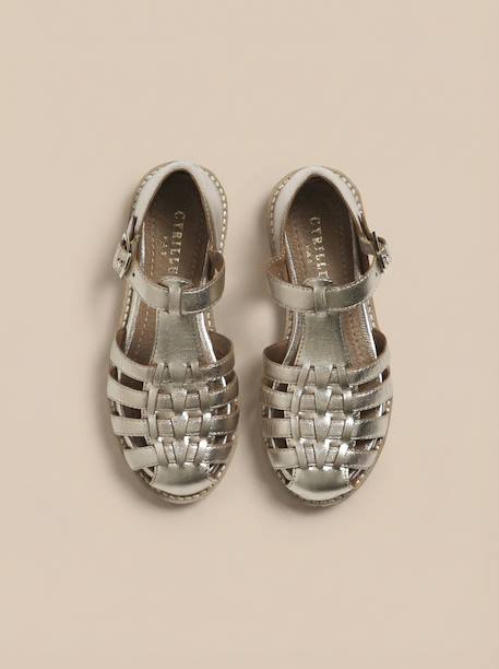 Sandales en cuir irisé fille Dore 3 - vertbaudet enfant 