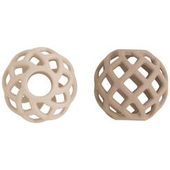 Jouet-Premier âge-Lot de 2 balles de préhension vieux rose-warm linen
