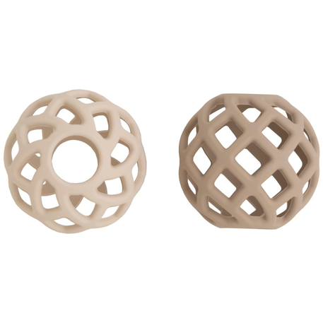 Lot de 2 balles de préhension vieux rose-warm linen Marron, écru+Rose, écru 1 - vertbaudet enfant 