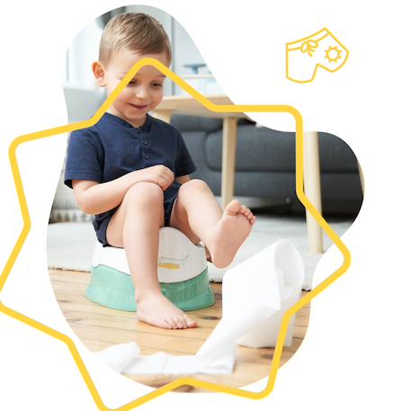 Pot d'apprentissage avec cuvette amovible Beige+Vert 8 - vertbaudet enfant 