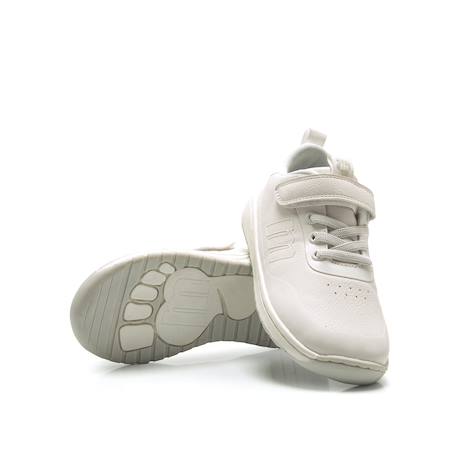 Sneakers garçon synthétique lacets- fermeture adhésive barefoot Blanc mat+Bleu vif+White 4 - vertbaudet enfant 