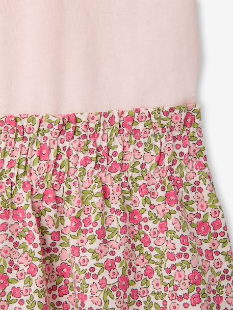Robe fille effet 2 en 1 écru+indigo+rayé rose+rose pâle 22 - vertbaudet enfant 