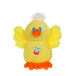 Jouet-Peluche - les amis de pâques sonores - poussin jaune en peluche - 13 cm