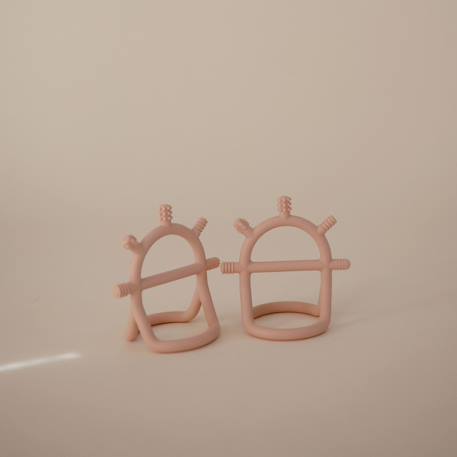 Jouet de dentition en silicone no drop blush Ecru+Rose 8 - vertbaudet enfant 