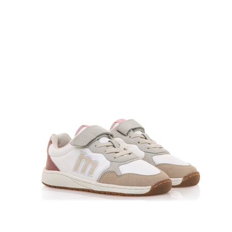 Sneakers filles synthétique lacets- fermeture adhésive barefoot Rose sable+White 11 - vertbaudet enfant 