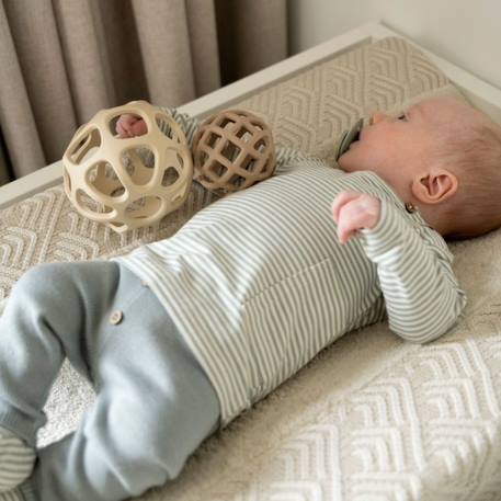Lot de 2 balles de préhension vieux rose-warm linen Marron, écru+Rose, écru 3 - vertbaudet enfant 