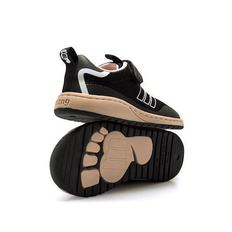 Sneakers garçon textile lacets- fermeture adhésive barefoot Black+bleu foncé–turquoise+Noir-gris 16 - vertbaudet enfant 