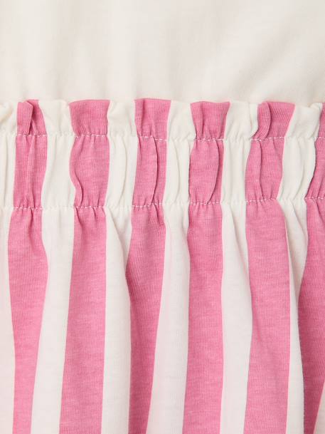Robe fille effet 2 en 1 écru+indigo+rayé rose+rose pâle 16 - vertbaudet enfant 