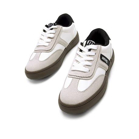 Sneakers garçon synthétique lacets Blanc noir 2 - vertbaudet enfant 