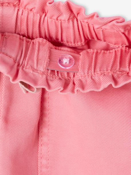 Pantalon fille style paperbag Lyocell fluide corail+kaki+rose 14 - vertbaudet enfant 