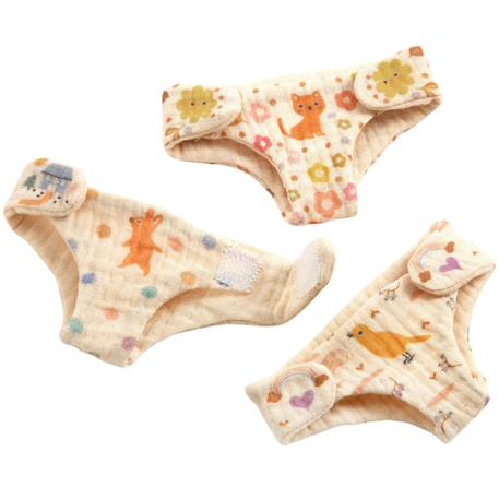 Lot de 3 couches pour poupée Multicolore 1 - vertbaudet enfant 