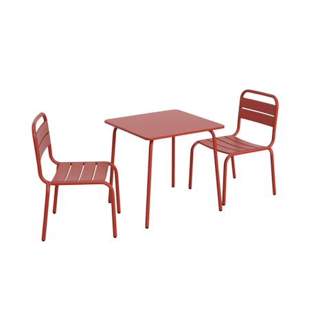 Salon de jardin enfant table et chaises métal anna - 2 places, 48x48cm Terracotta 2 - vertbaudet enfant 
