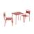Salon de jardin enfant table et chaises métal anna - 2 places, 48x48cm Terracotta 2 - vertbaudet enfant 