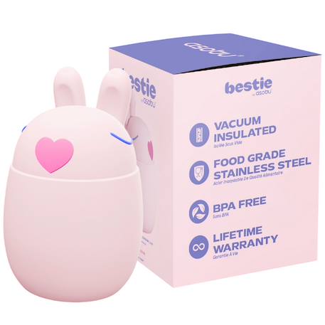 Boîte repas isotherme bestie foodie lapin (600 ml) Rose 5 - vertbaudet enfant 