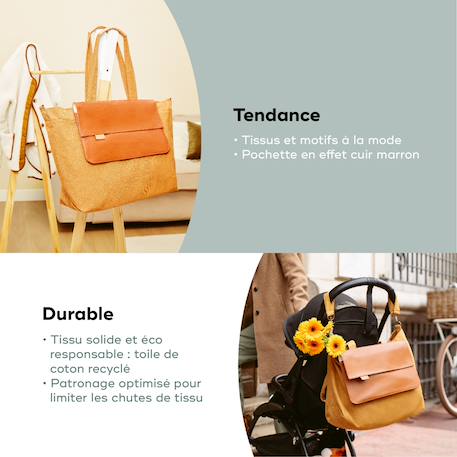 Sac à langer bébé tote bag sherpa Marron 5 - vertbaudet enfant 