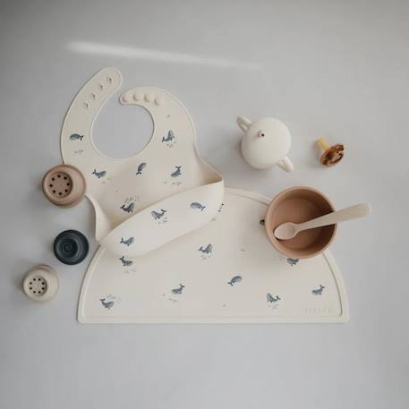Set de table en silicone baleine Blanc cassé, bleu 2 - vertbaudet enfant 