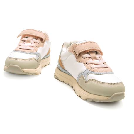 Sneakers filles textile lacets- fermeture adhésive Pink+White 9 - vertbaudet enfant 