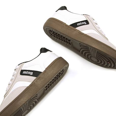 Sneakers garçon synthétique lacets Blanc noir 4 - vertbaudet enfant 