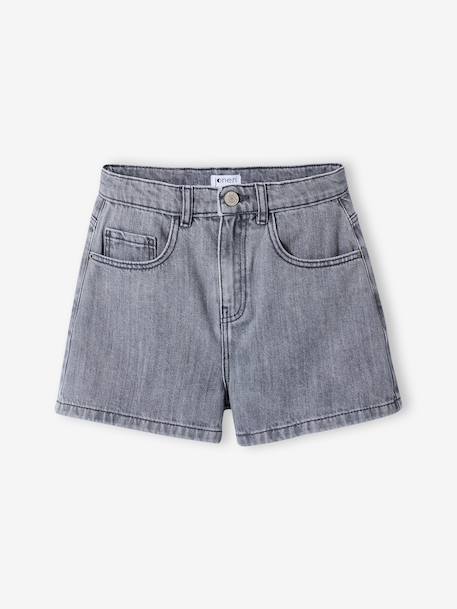 Short enfant en denim coton bleu moyen+denim gris 8 - vertbaudet enfant 